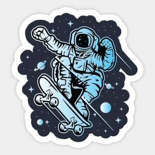 Skater Astronaut in the Space Sticker